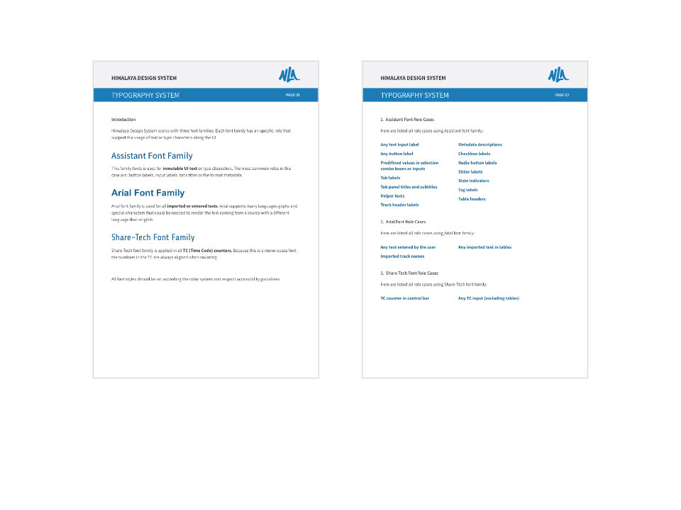 Himalaya's Typography System Pages