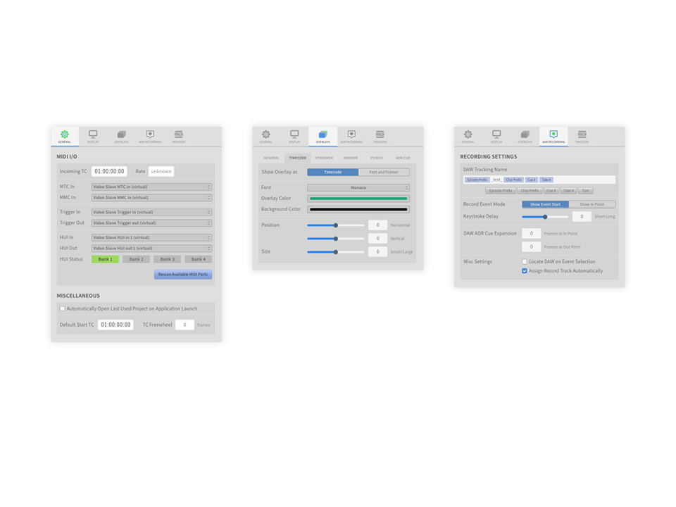 ADR Master Preferences Screens